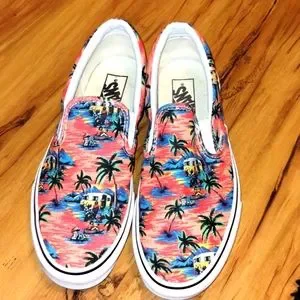 Vans pink palm tree cheap